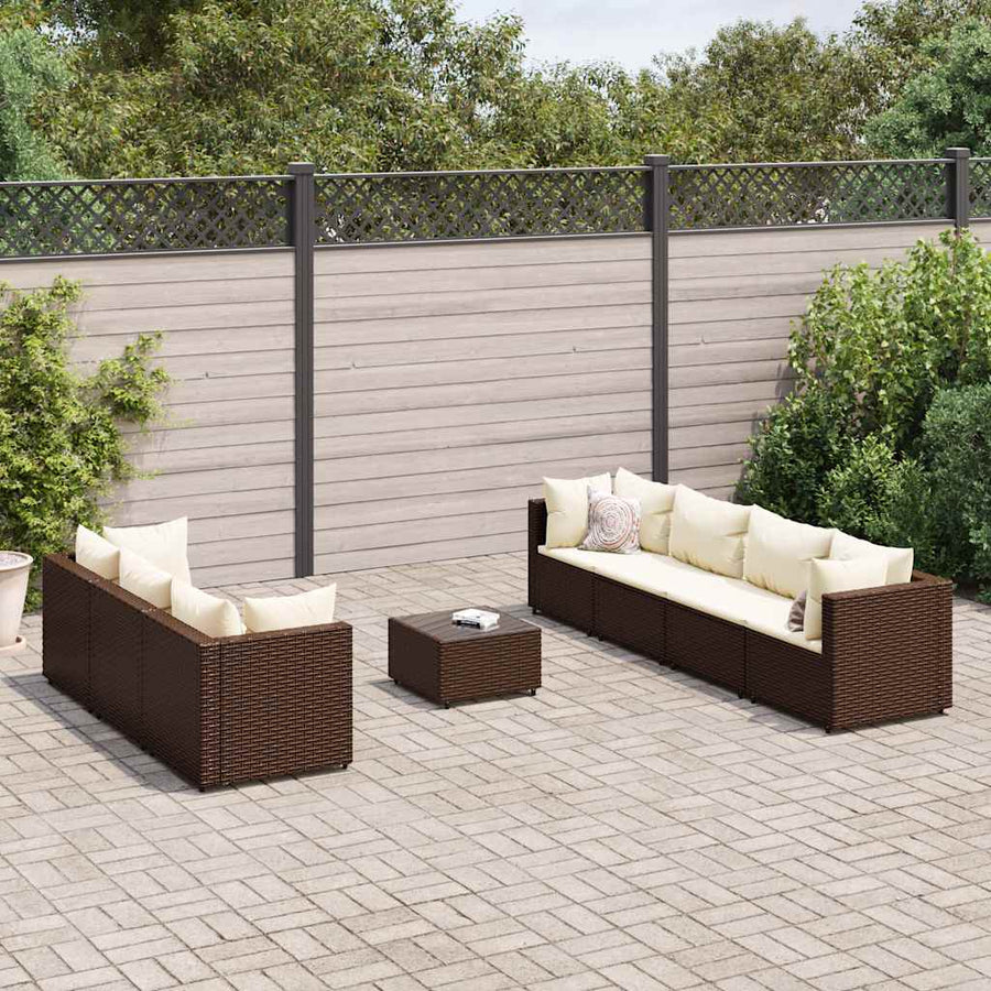 8-Delige Loungeset Met Kussens Poly Rattan 7