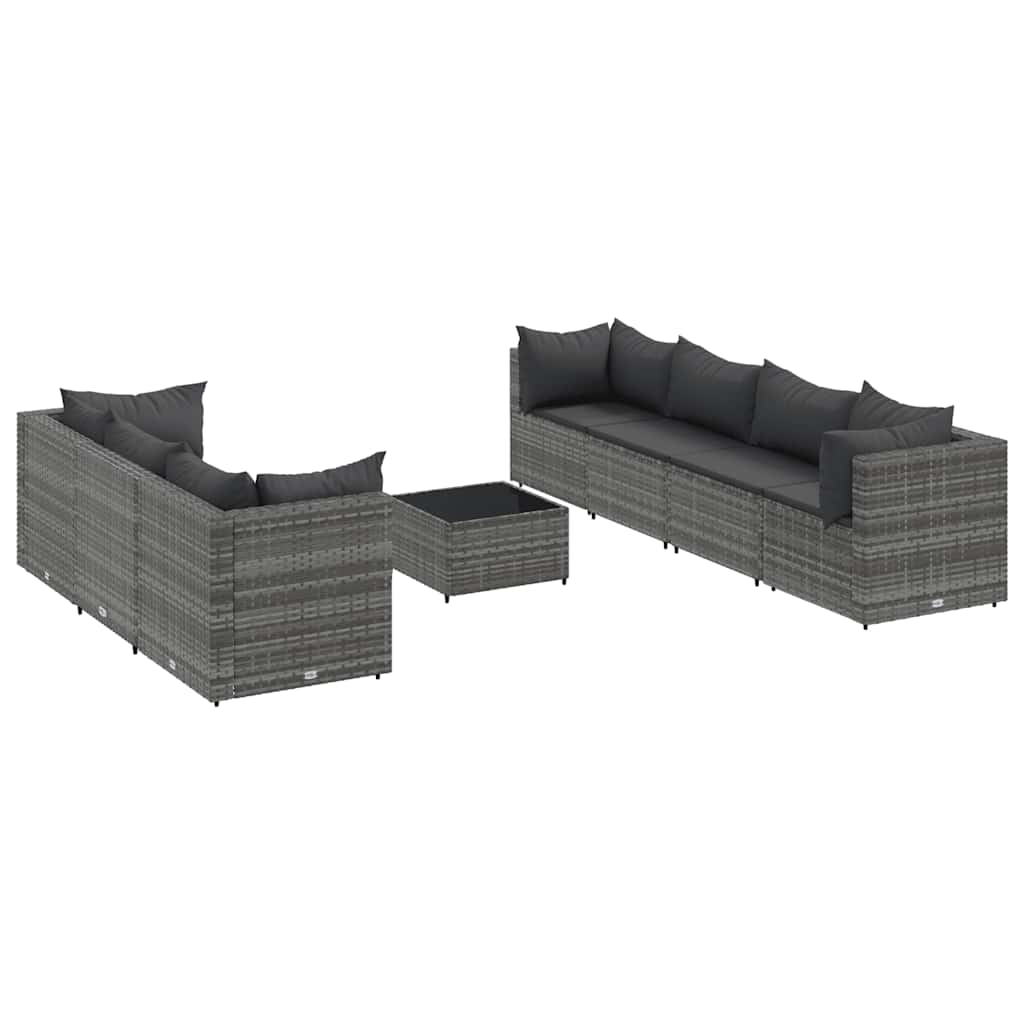 8-Delige Loungeset Met Kussens Poly Rattan 7