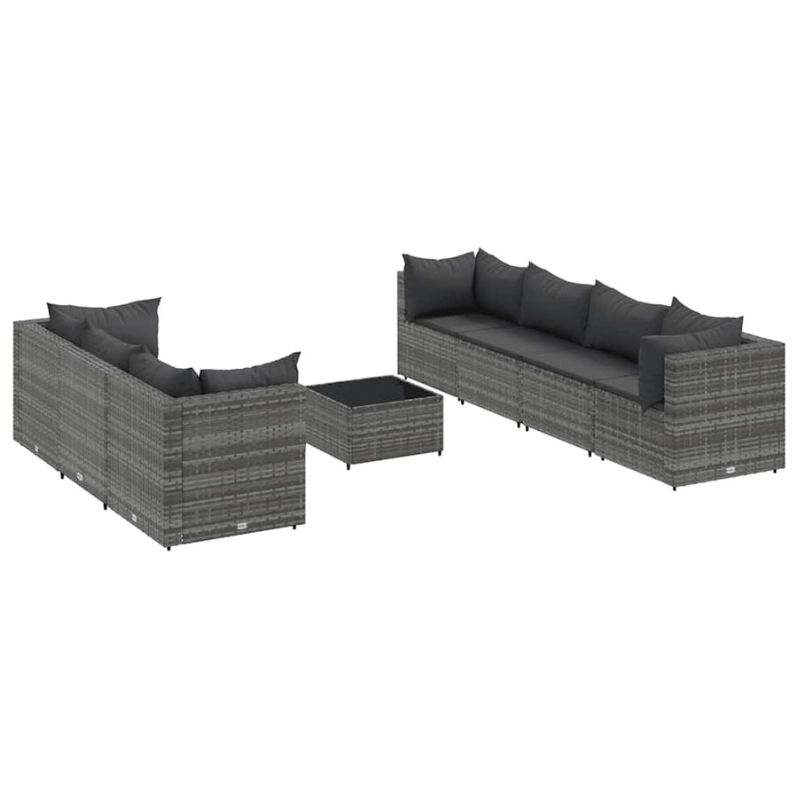 8-Delige Loungeset Met Kussens Poly Rattan 7