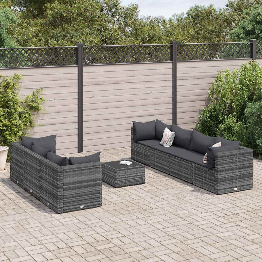 8-Delige Loungeset Met Kussens Poly Rattan 7