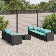 Loungeset 8-delig poly rattan zwart