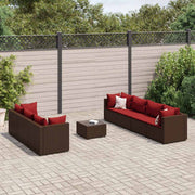 Loungeset 8-delig poly rattan bruin