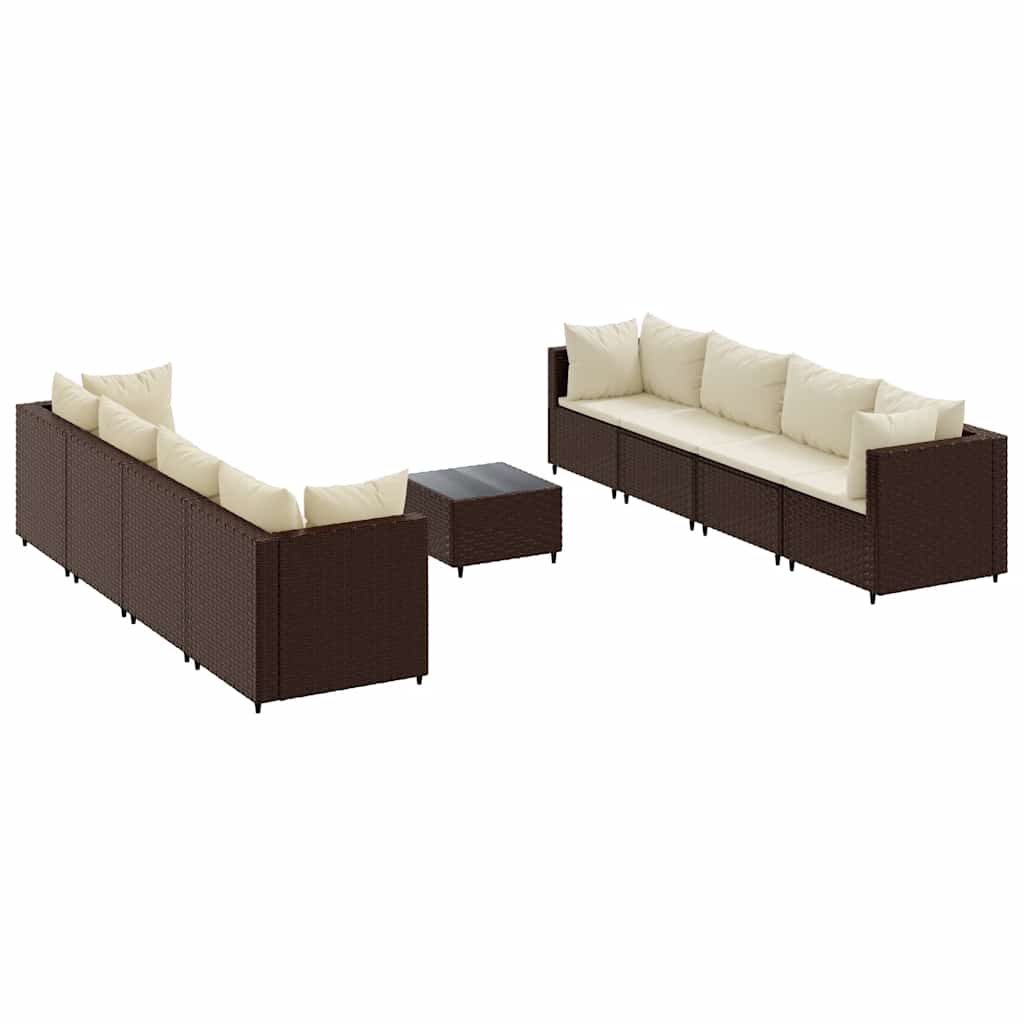 9-Delige Loungeset Met Kussens Poly Rattan 8