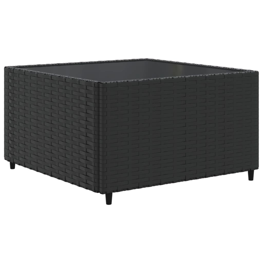 Loungeset Met Kussens Poly Rattan 9 Zwart en blauw