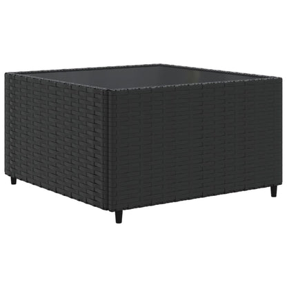 Loungeset Met Kussens Poly Rattan 9 Zwart en blauw