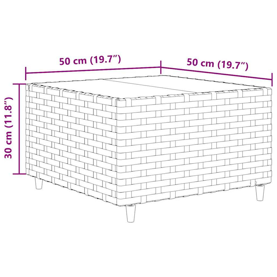 9-delige Loungeset met kussens poly rattan grijs