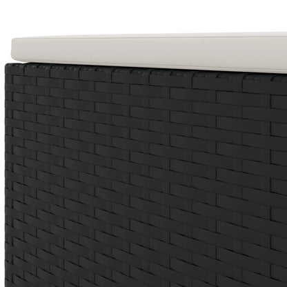 4-delige Loungeset met kussens poly rattan zwart