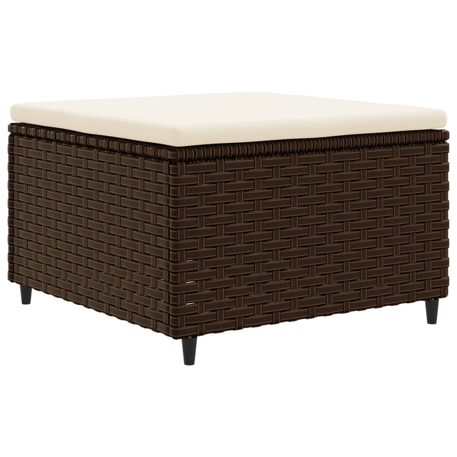 4-delige Loungeset met kussens poly rattan bruin