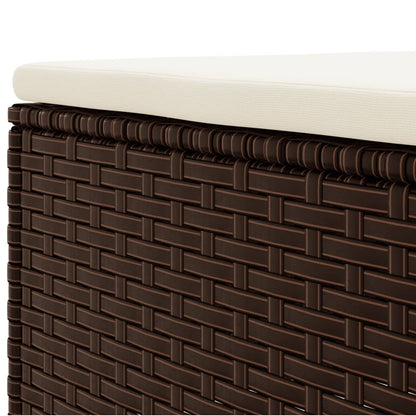 4-delige Loungeset met kussens poly rattan bruin