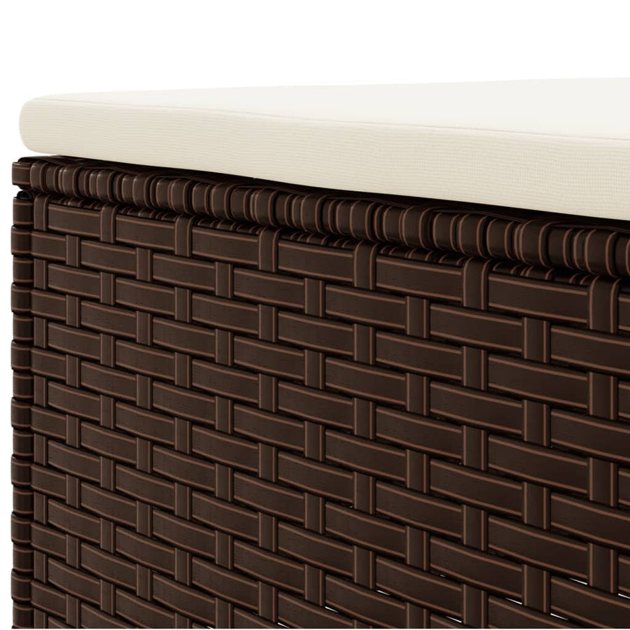 4-delige Loungeset met kussens poly rattan bruin