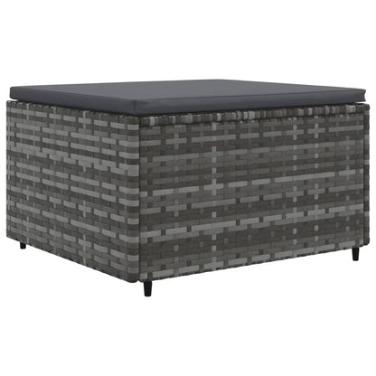 4-delige Loungeset met kussens poly rattan grijs
