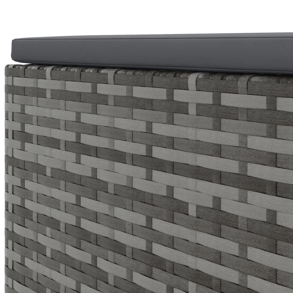 4-delige Loungeset met kussens poly rattan grijs