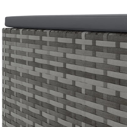 4-delige Loungeset met kussens poly rattan grijs