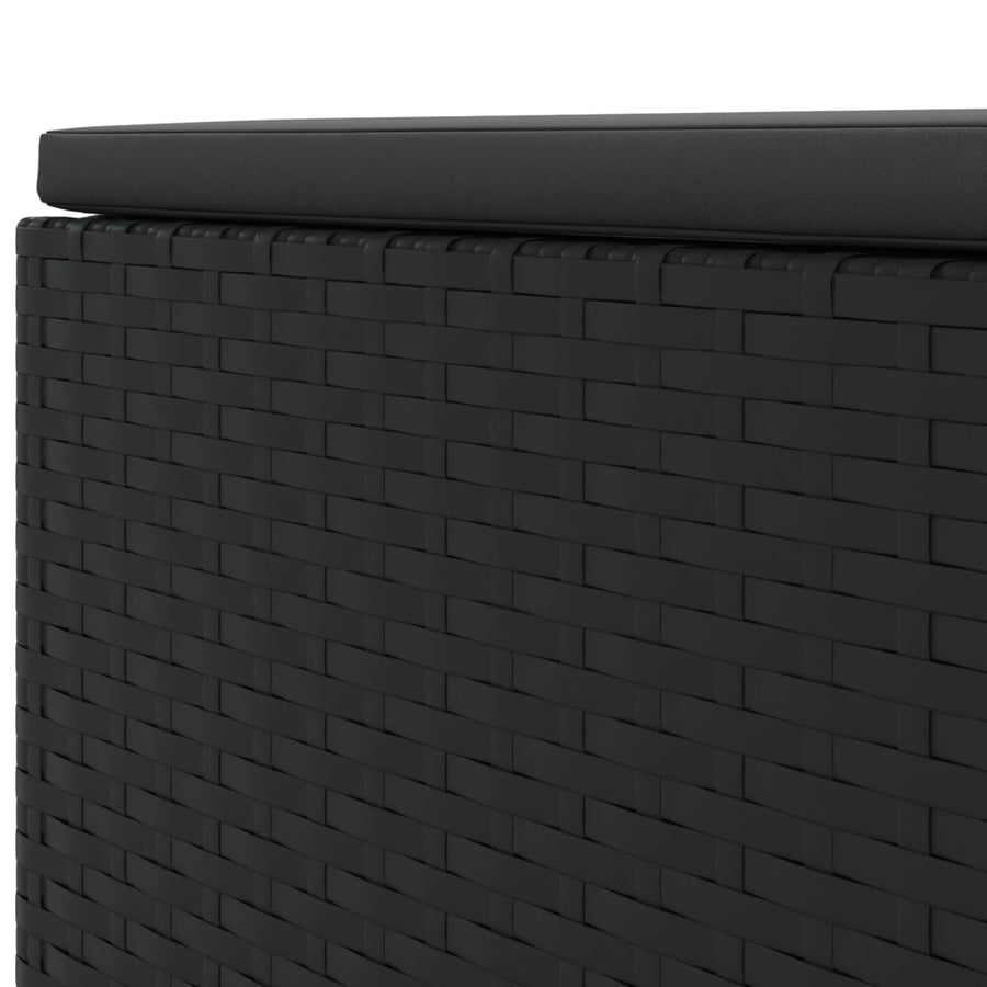 4-delige Loungeset met kussens poly rattan zwart