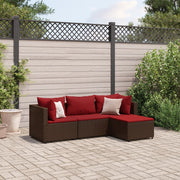 Loungeset 4-delig poly rattan bruin