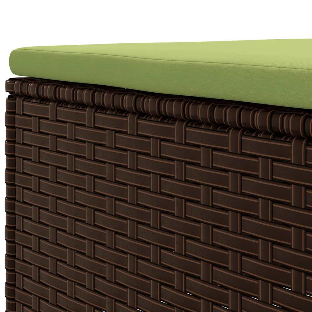 4-delige Loungeset met kussens poly rattan bruin