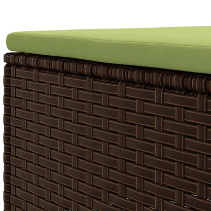 4-delige Loungeset met kussens poly rattan bruin