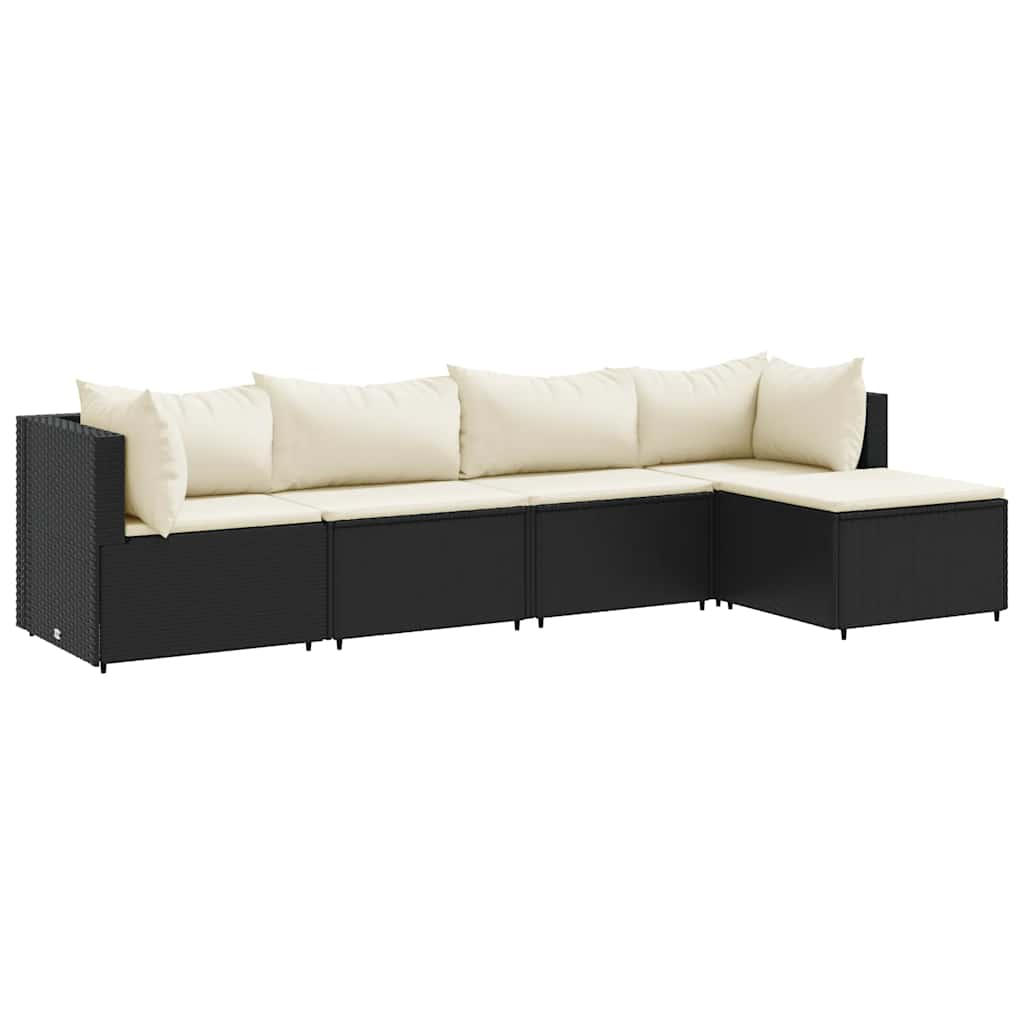 Loungeset Met Kussens Poly Rattan 5