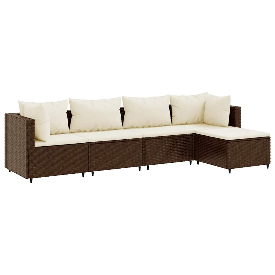 Loungeset Met Kussens Poly Rattan 5