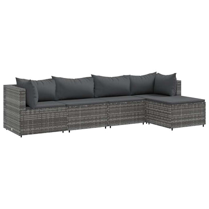 Loungeset Met Kussens Poly Rattan 5