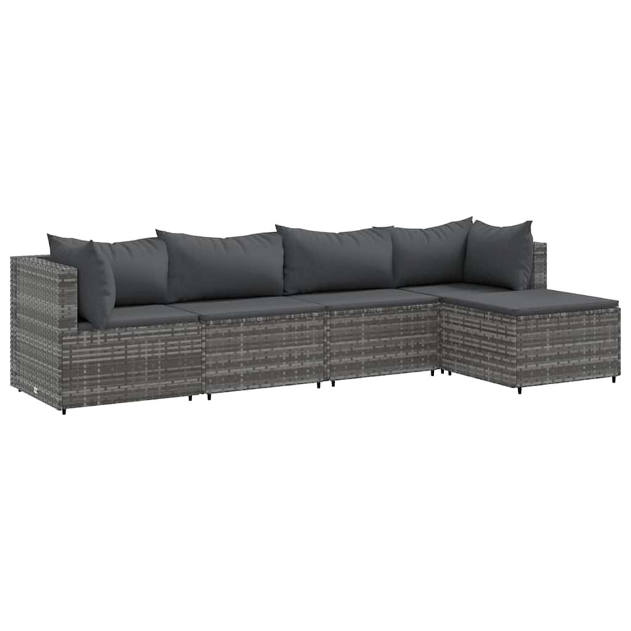 Loungeset Met Kussens Poly Rattan 5