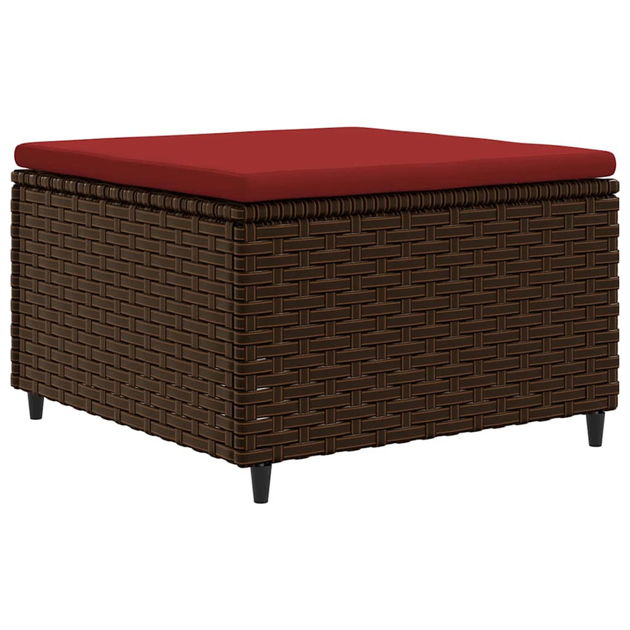 5-delige Loungeset met kussens poly rattan bruin