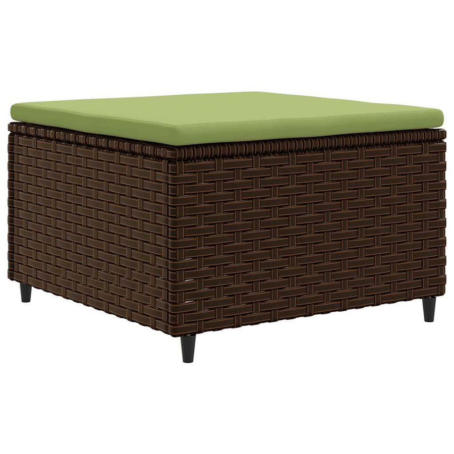5-delige Loungeset met kussens poly rattan bruin