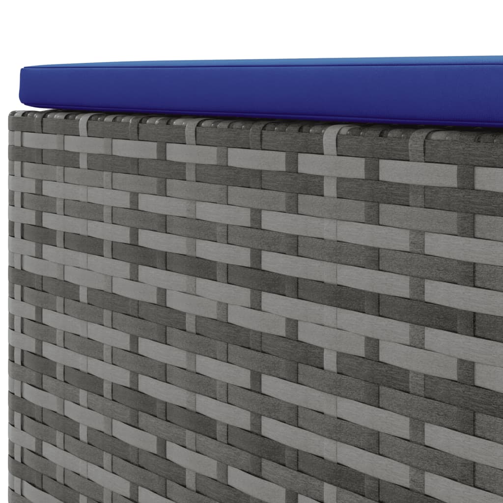 5-delige Loungeset met kussens poly rattan grijs