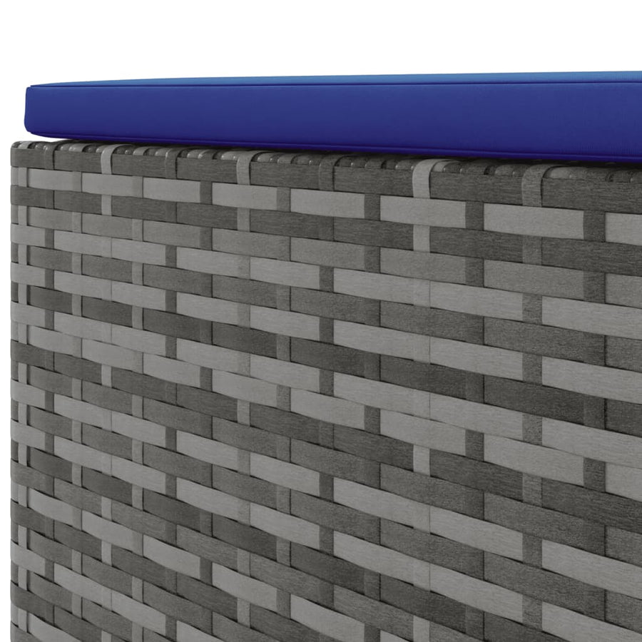 5-delige Loungeset met kussens poly rattan grijs