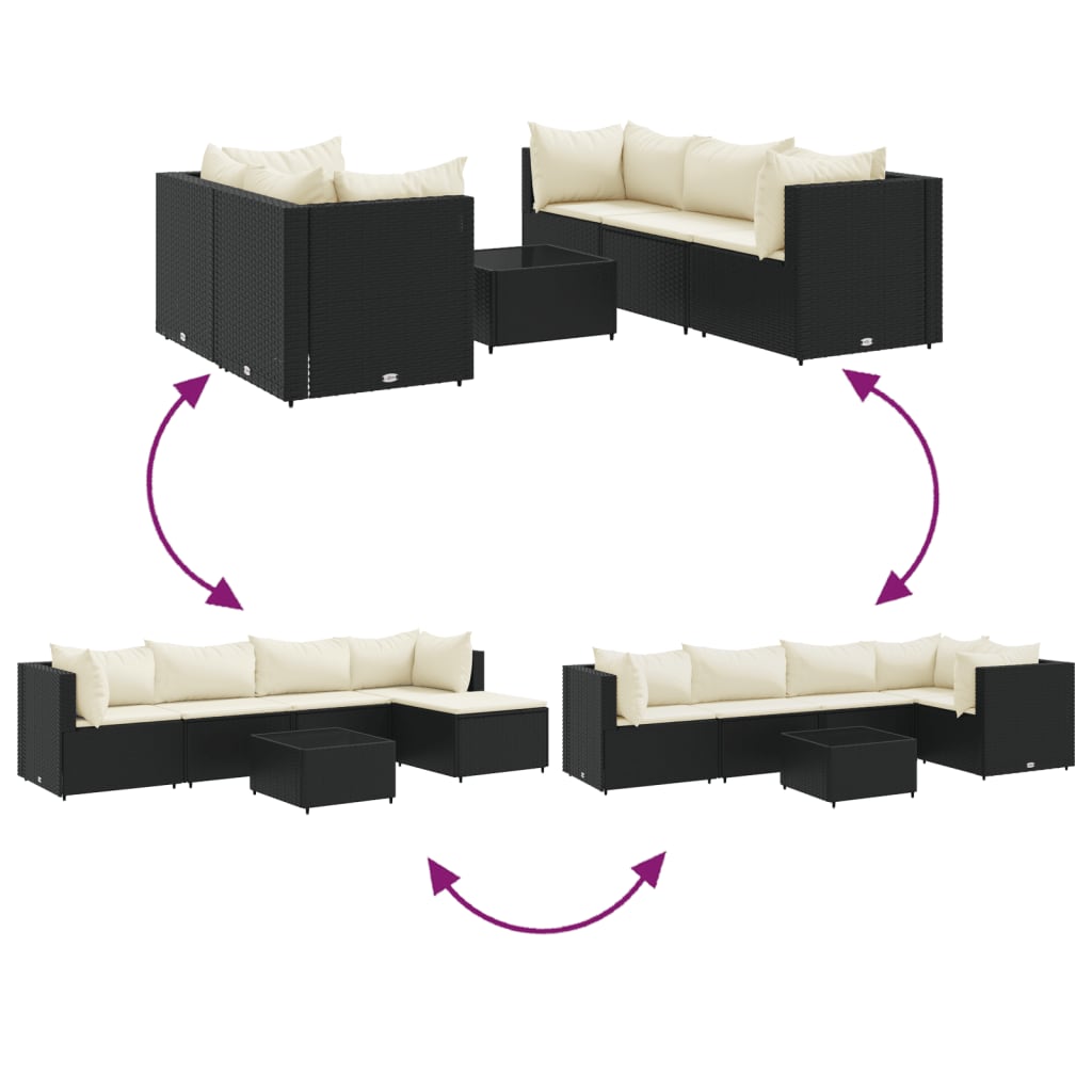 6-Delige Loungeset Met Kussens Poly Rattan 5