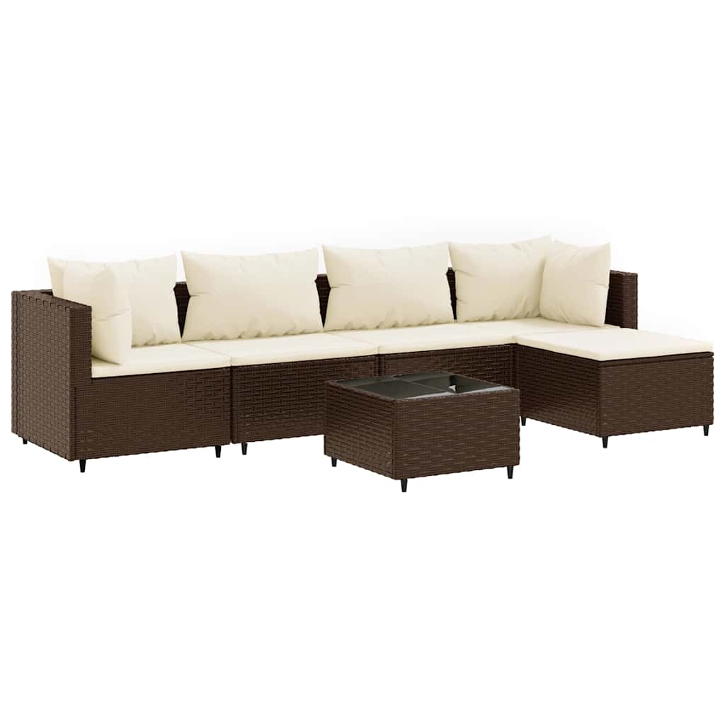 6-Delige Loungeset Met Kussens Poly Rattan 5