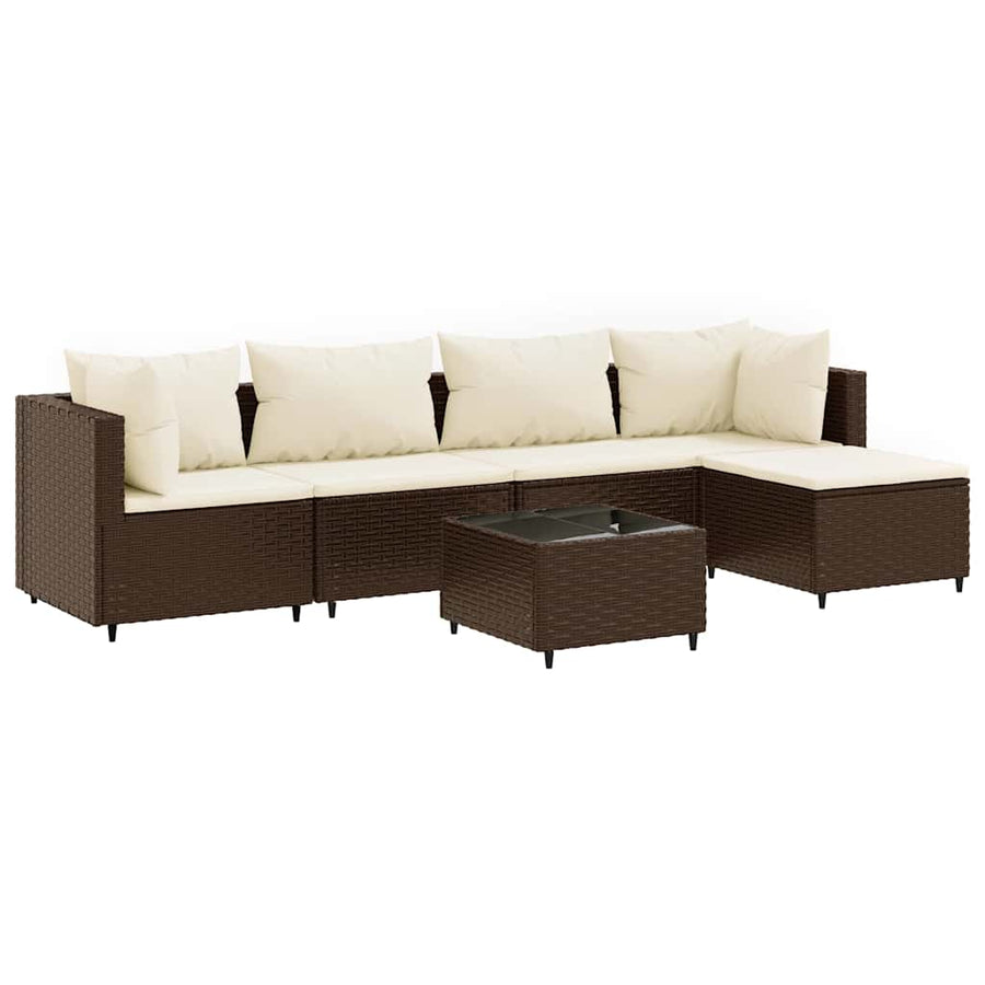 6-Delige Loungeset Met Kussens Poly Rattan 5