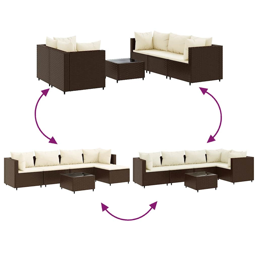 6-Delige Loungeset Met Kussens Poly Rattan 5