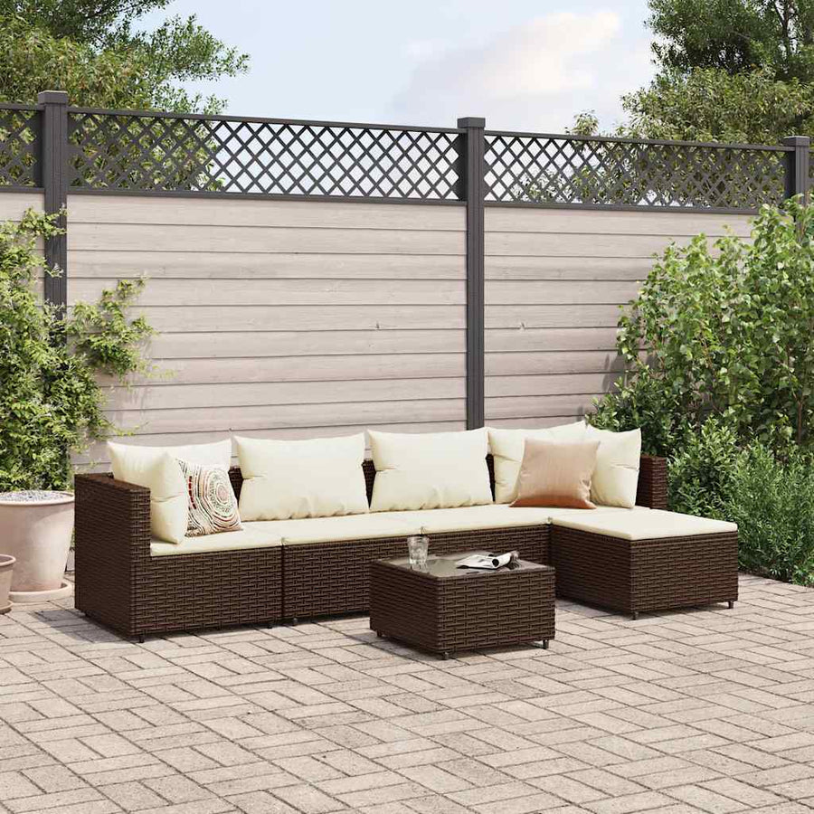 6-Delige Loungeset Met Kussens Poly Rattan 5