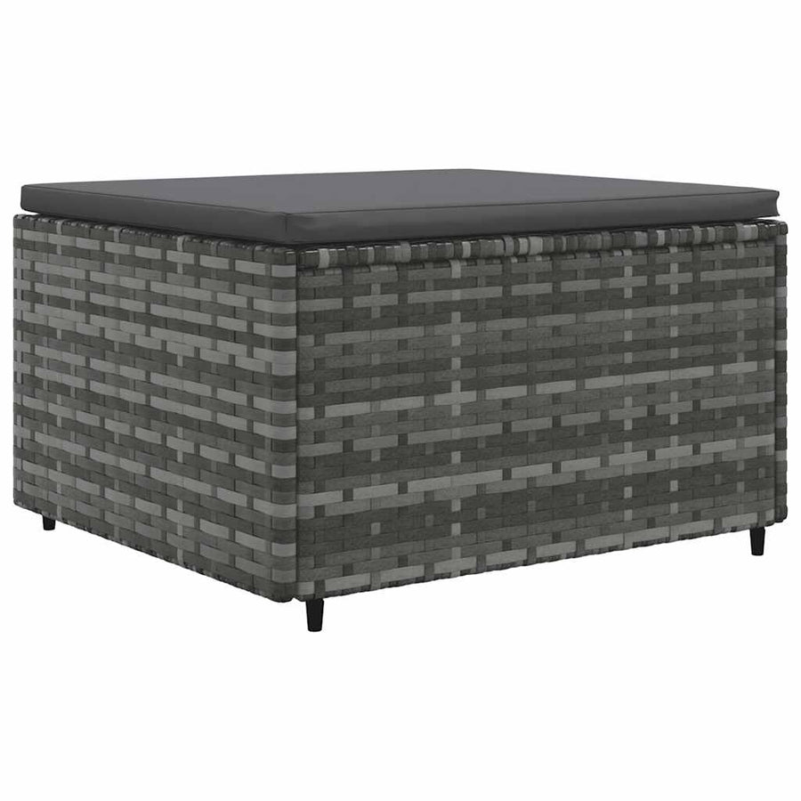 6-delige Loungeset met kussens poly rattan grijs