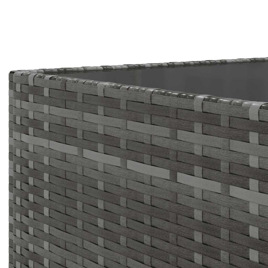 6-delige Loungeset met kussens poly rattan grijs
