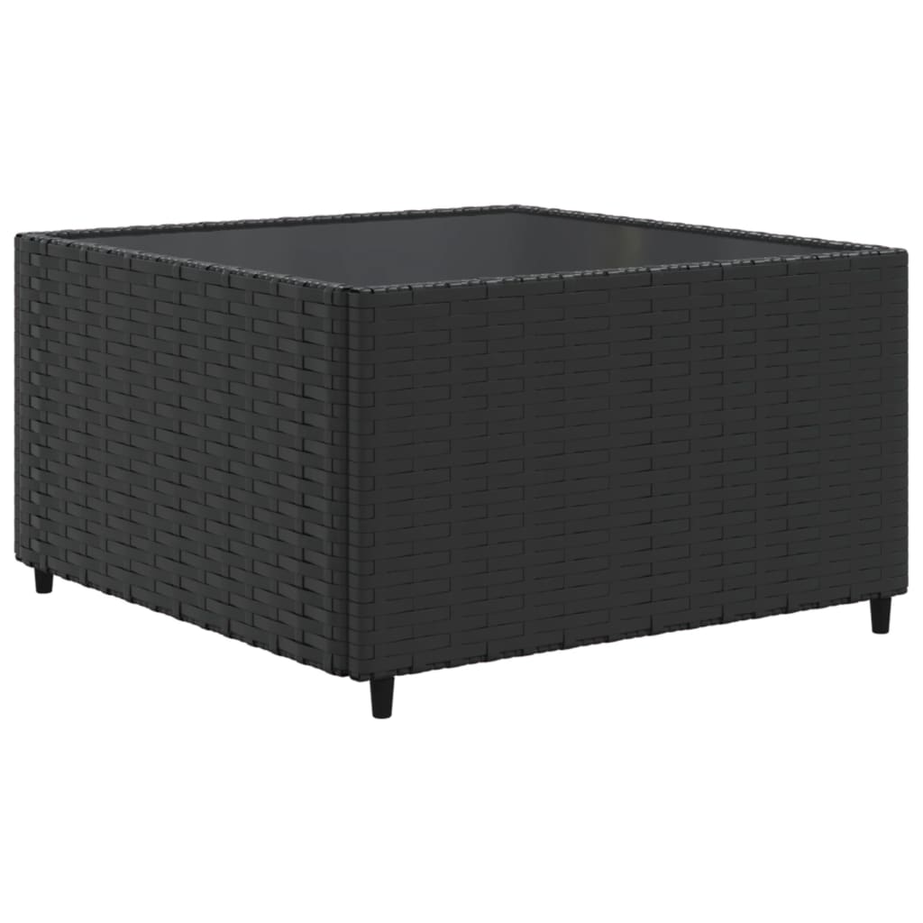 6-delige Loungeset met kussens poly rattan zwart