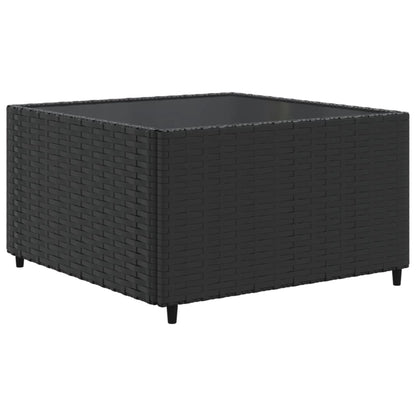 6-delige Loungeset met kussens poly rattan zwart