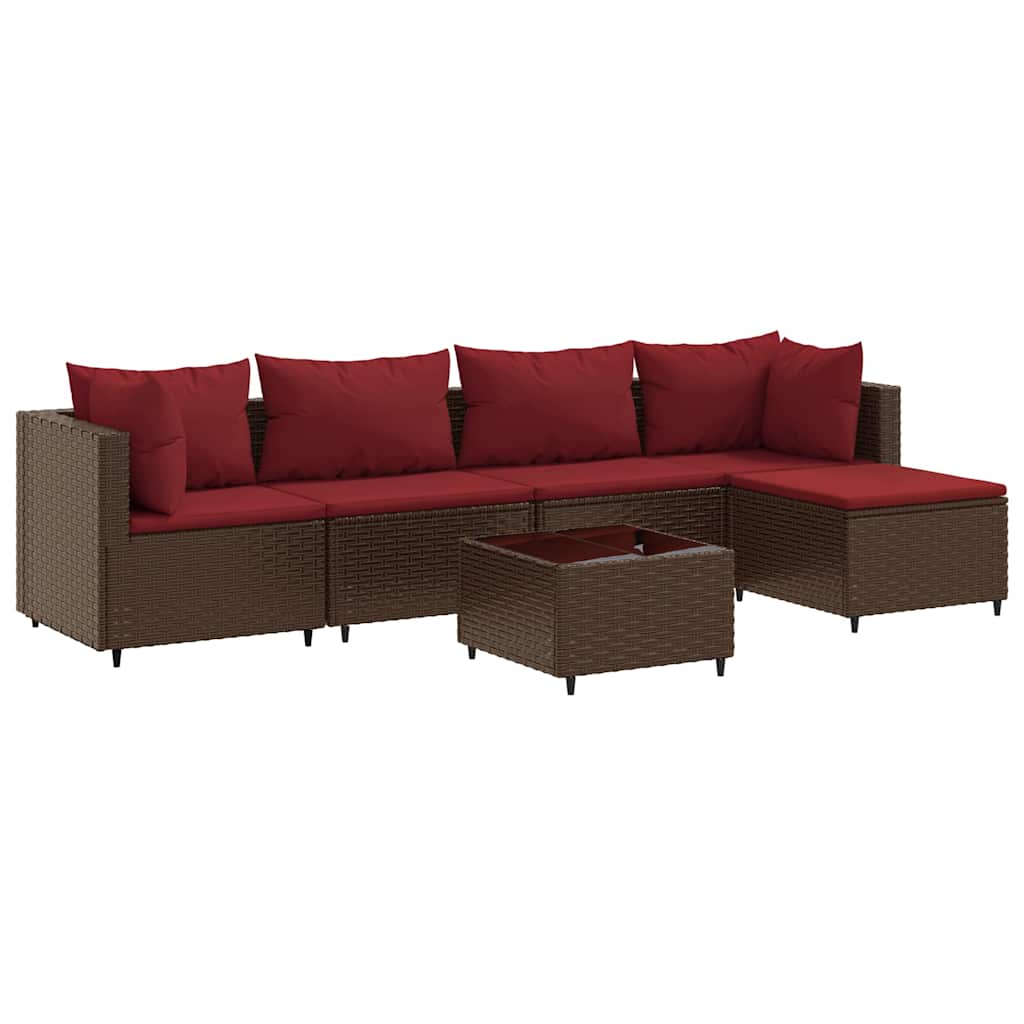 6-Delige Loungeset Met Kussens Poly Rattan 5