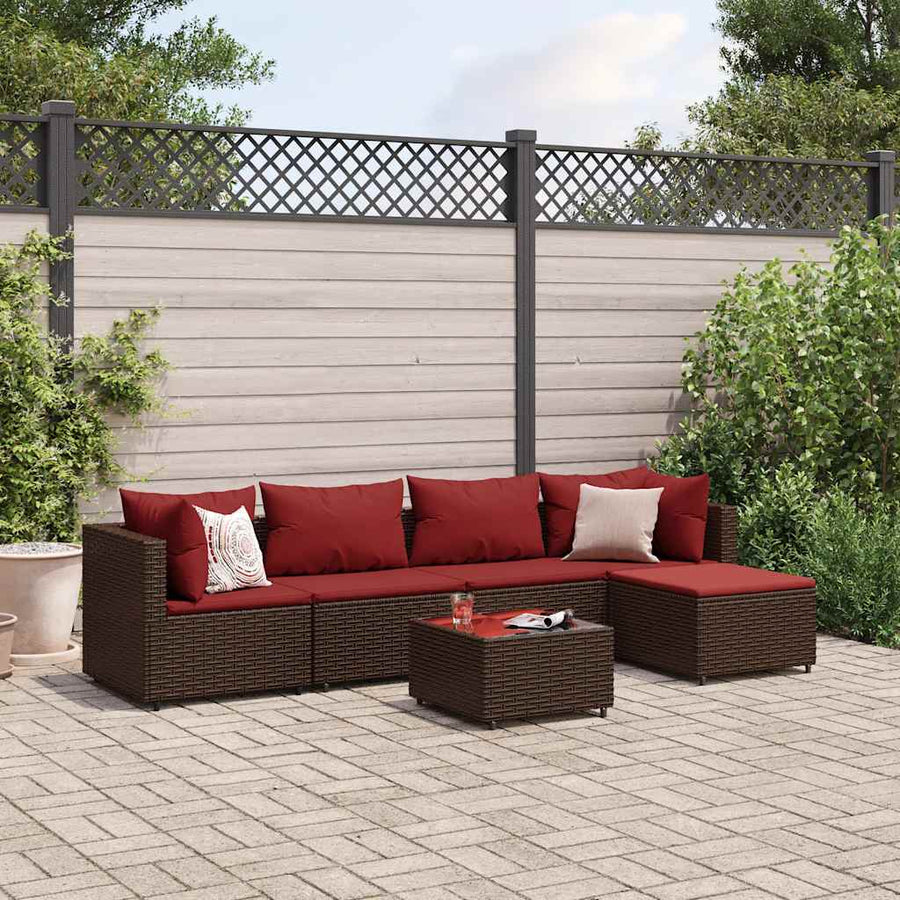 6-Delige Loungeset Met Kussens Poly Rattan 5