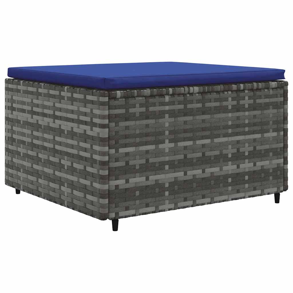 6-delige Loungeset met kussens poly rattan grijs