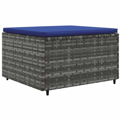 6-delige Loungeset met kussens poly rattan grijs