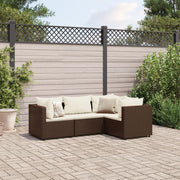 Loungeset 4-delig poly rattan bruin