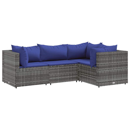 4-Delige Loungeset Met Kussens Poly Rattan 1