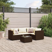 Loungeset 5-delig poly rattan bruin