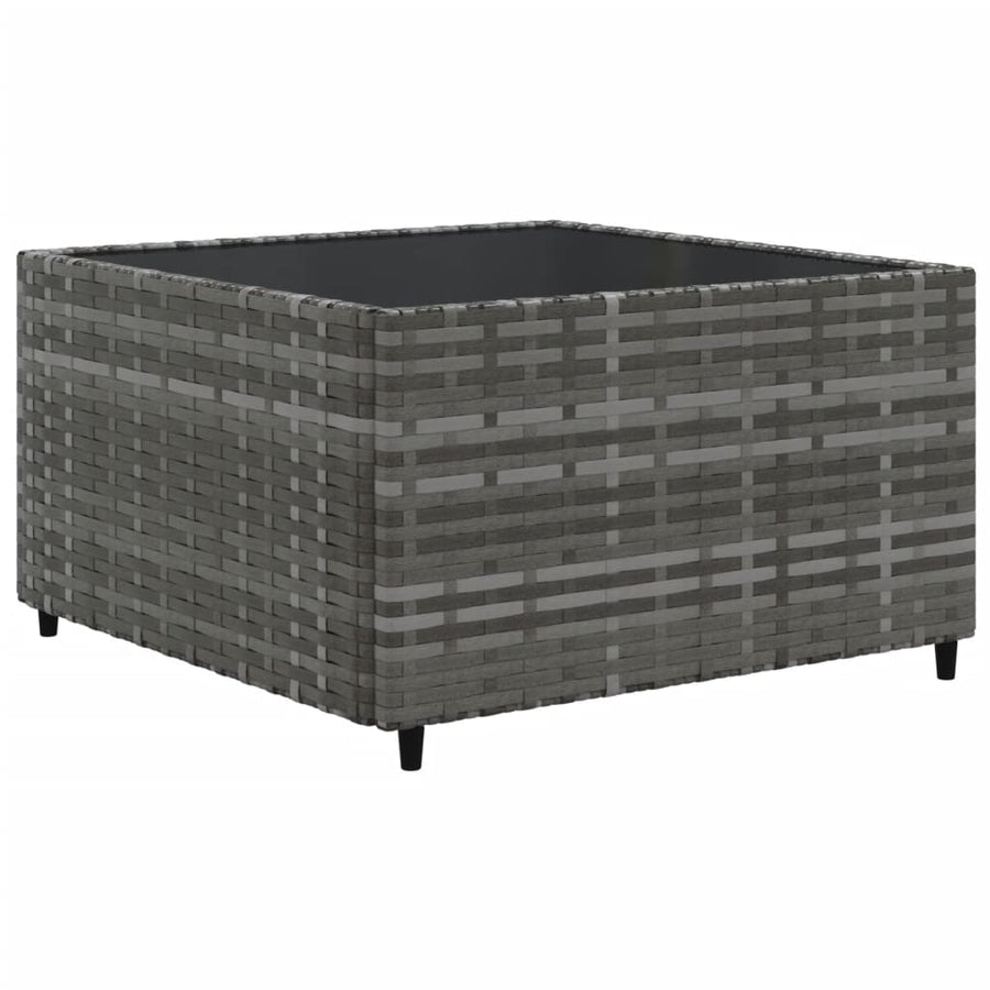 5-delige Loungeset met kussens poly rattan grijs