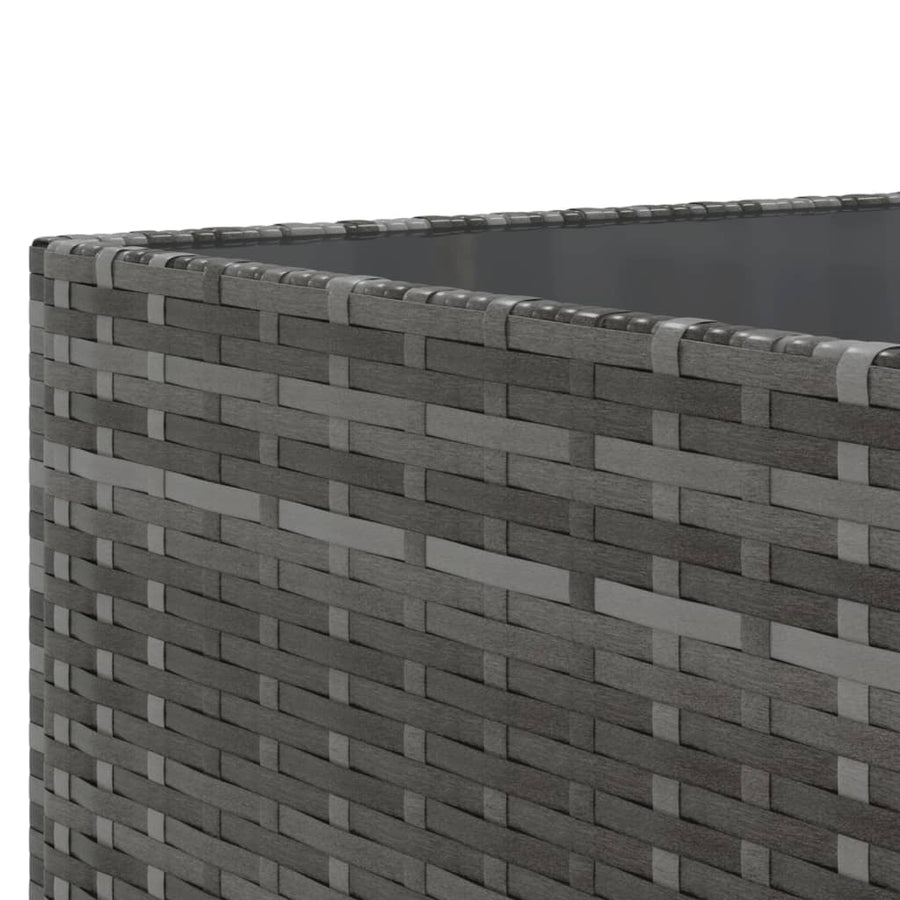 5-delige Loungeset met kussens poly rattan grijs