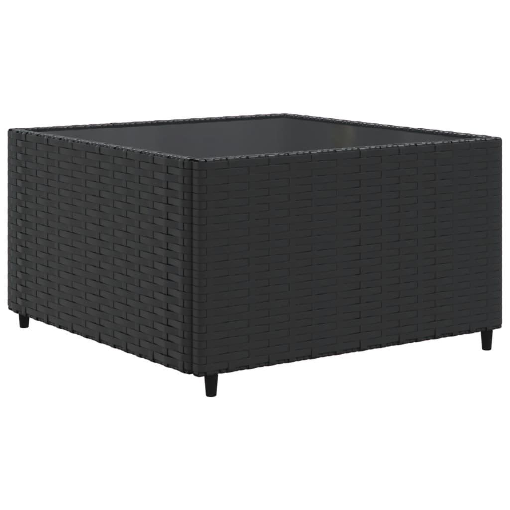 5-Delige Loungeset Met Kussens Poly Rattan 1 Zwart en blauw