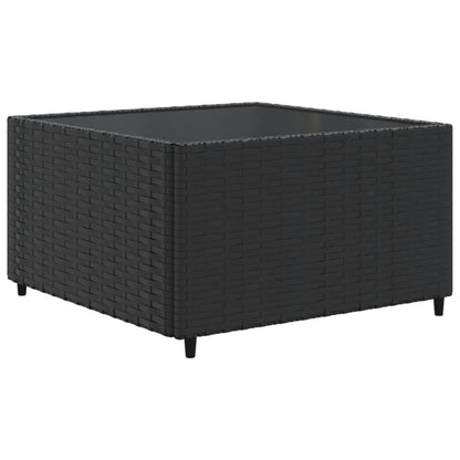 5-Delige Loungeset Met Kussens Poly Rattan 1 Zwart en blauw