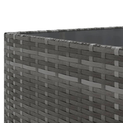 5-delige Loungeset met kussens poly rattan grijs